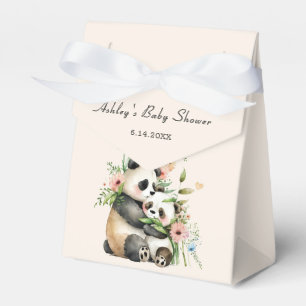 Cute Teddy Bear & Watercolor Flowers Baby Shower Favor Box