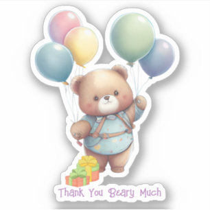 Cute Teddy Bear with Balloons Custom Cut Vinyl