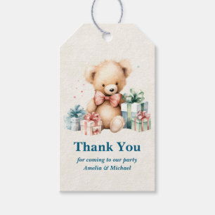 Cute Teddy Bear with Christmas Presents Thank You Gift Tags
