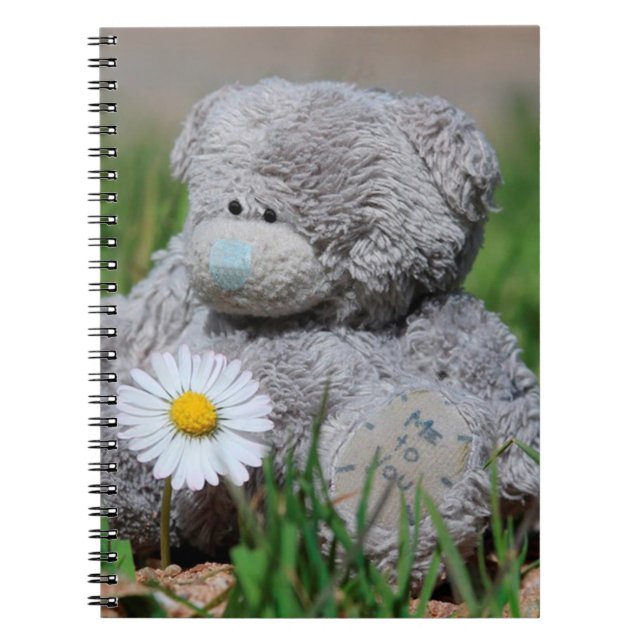 Cute Teddy Bear with Daisy Notebook (Front)