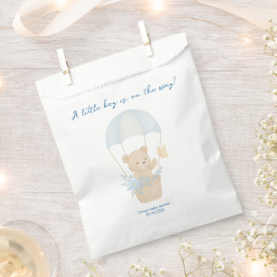 Cute Teddy Bear with Parachute Baby Shower Favour Bag