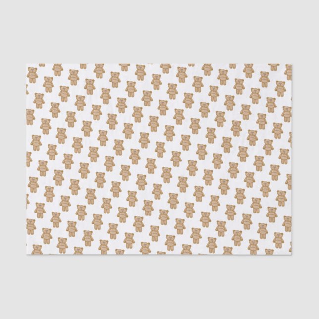 Cute Teddy Bears Pattern Tissue Paper (Front)