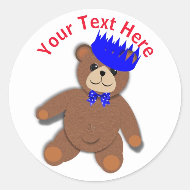 Cute Teddy Bears Picnic Fun Kids Birthday Party Classic Round Sticker (Front)