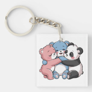 Cute Teddy Bears with Panda Keychain