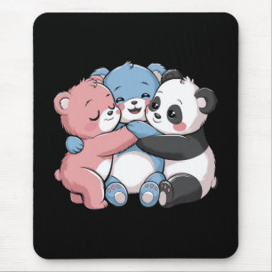 Cute Teddy Bears with Panda Mouse Pad