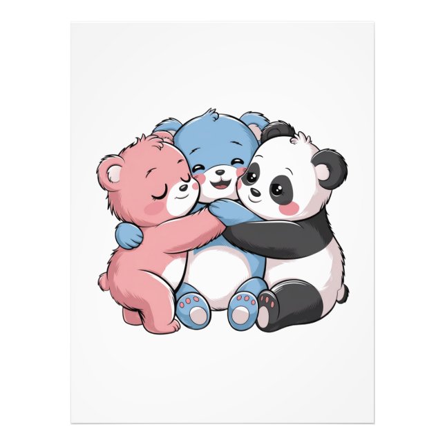 Cute Teddy Bears with Panda Photo Print (Front)