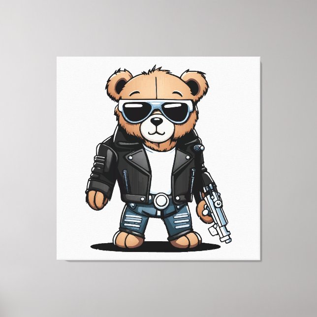 Cute Teddy Memes Canvas Print (Front)