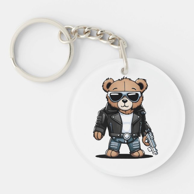 Cute Teddy Memes Keychain (Front)