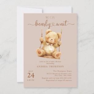 Cute Teddy Ours Bébé Douche Invitations