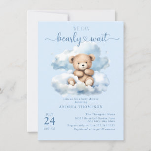Cute Teddy Ours Bébé Douche Invitations