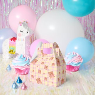 Cute Teddy Print Favor Box