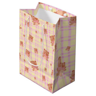 Cute Teddy Print Medium Gift Bag