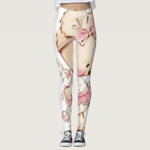 Cute teddy printed leggings 