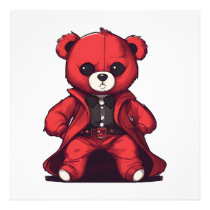 Cute teddy red boy photo print