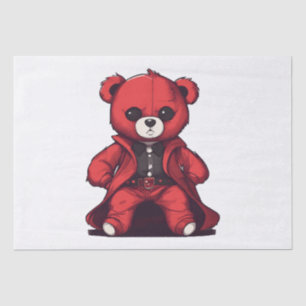 Cute teddy red boy tissue paper