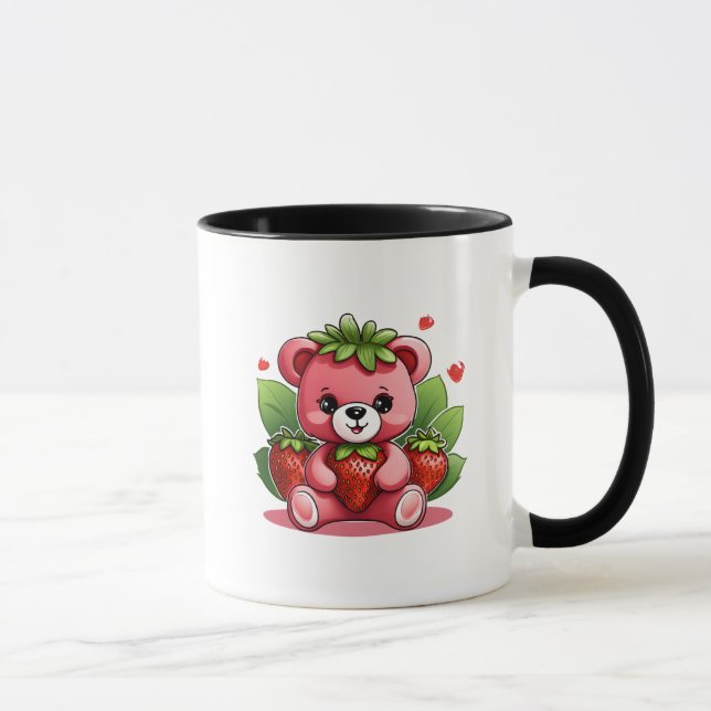 Cute Teddy Strawberry Mug (Right)