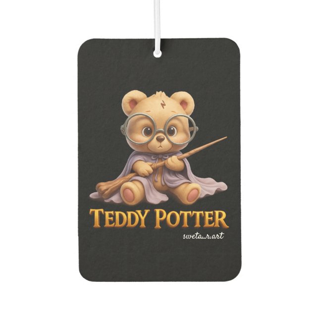 Cute Teddy Wizard Car Air Freshener (Front)