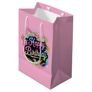 Cute teen girls Happy Birthday Medium Gift Bag