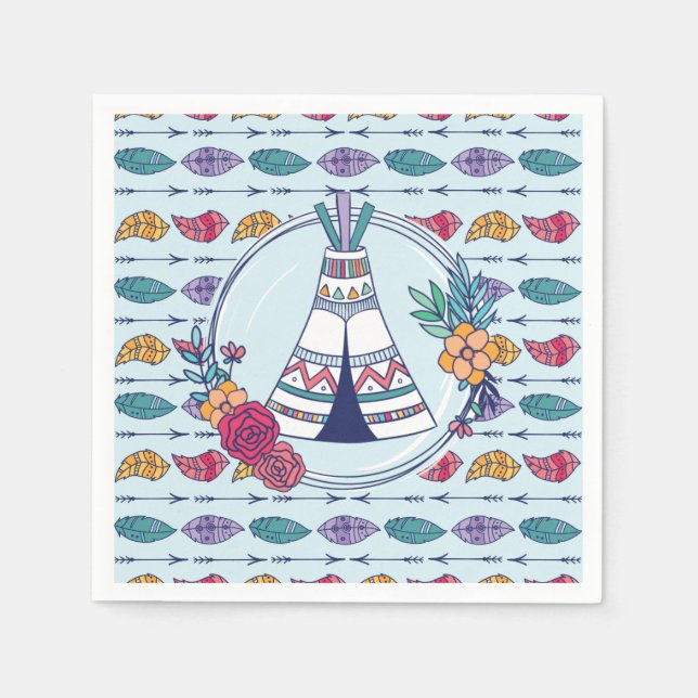 Cute Teepee Boho Tribal  Napkin (Front)