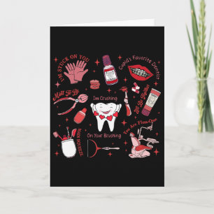 Cute Teeth Dental Squad Crew Valentine Day Ortho B Card