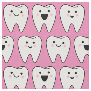 Cute Teeth Tooth Fairy Dentist Dental Pink Fabric