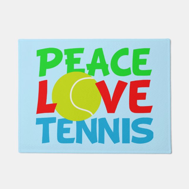 Cute Tennis blue Doormat (Front)