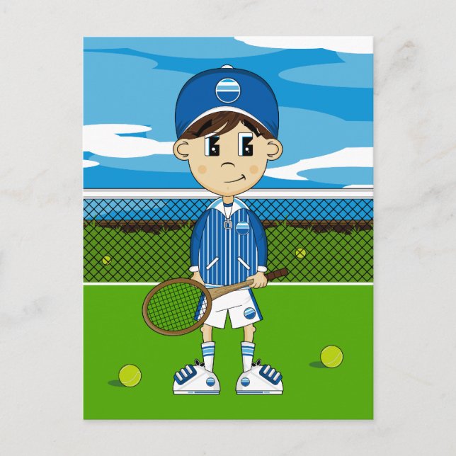 Cute Tennis Boy Postcard (Front)
