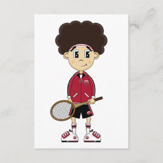 Cute Tennis Boy RSVP Card
