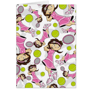 Cute Tennis Girl Card