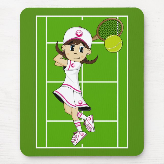 Cute Tennis Girl Mousepad (Front)