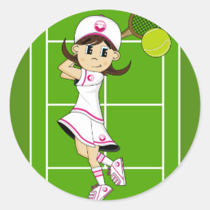 Cute Tennis Girl Sticker