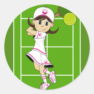 Cute Tennis Girl Sticker