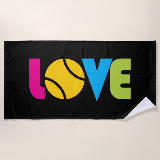 Cute Tennis  LOVE -    Beach Towel (Front)