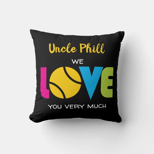 Cute Tennis  LOVE - custom text  Throw Pillow (Front)