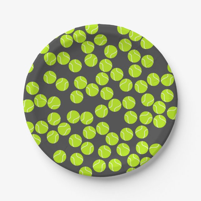 Cute Tennis Paper Plates (Front)