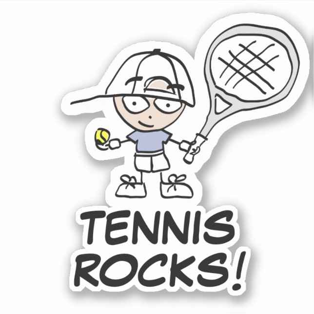 Cute tennis player cartoon custom vinyl sticker (Front)