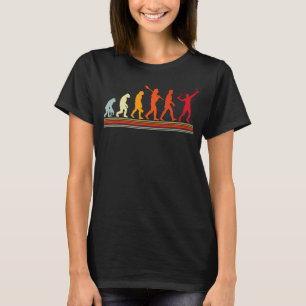 Cute Tennis Player Evolution Retro Vintage Colour, T-Shirt