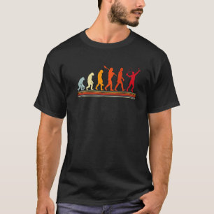 Cute Tennis Player Evolution Retro Vintage Colour  T-Shirt