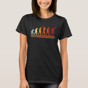 Cute Tennis Player Evolution Retro Vintage Colour T-Shirt