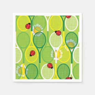 Cute tennis rackets with ladybirds napkin