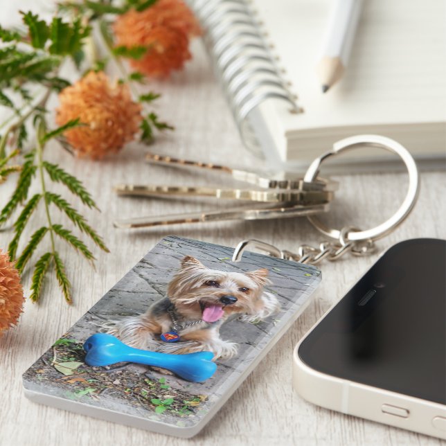 Cute Terrier Keychain (Front Right)