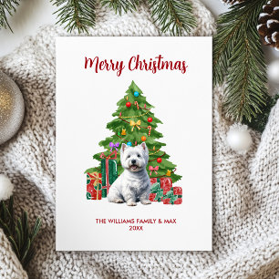 Cute Terrier Personalized Dog Family Christmas Holiday Card