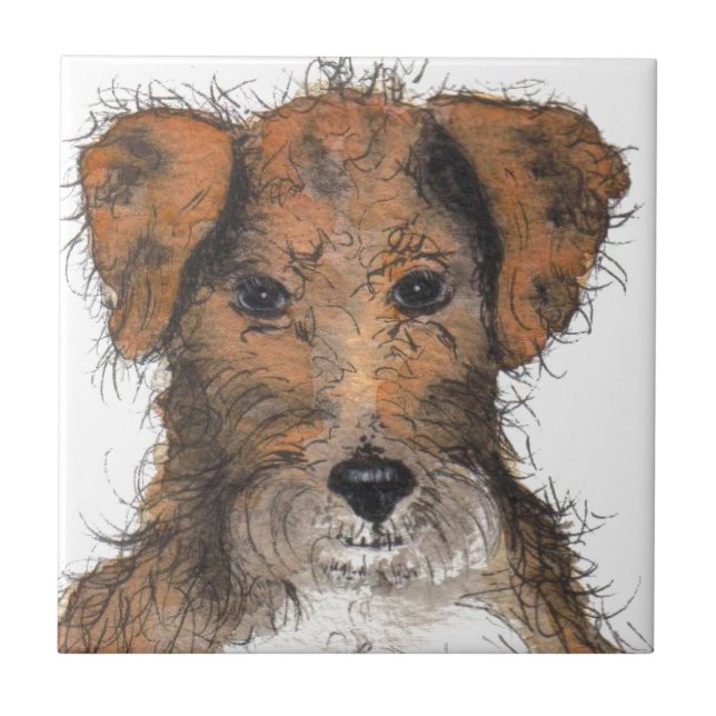 Cute Terrier puppy Tile (Front)