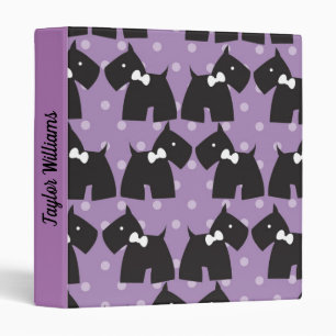 Cute Terriers Purple polka dots Binder
