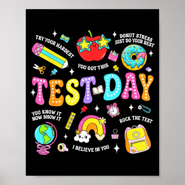 Cute test day teacher student school squad poster (Front)