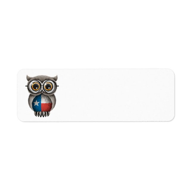 Cute Texas Flag Owl Wearing Glasses (Front)