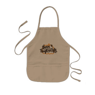 Cute Text on pumpkin for Thanksgiving  Kids Apron