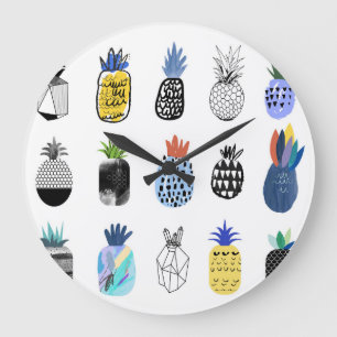 Cute textured pineapples, vintage collection. large clock
