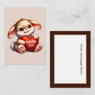 Cute thank you add message bunny card