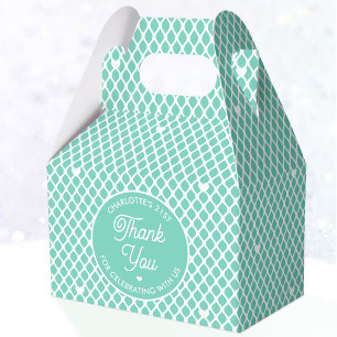 Cute Thank You Birthday Name Any Age Mint Modern Favor Box